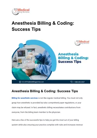 Anesthesia Billing & Coding_ Success Tips