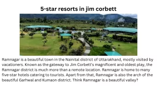 5-star resorts in jim corbett