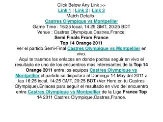 ver el partido top 14 semi-final castres olympique vs montpe