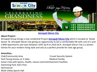 Amrapali Silicon City Flats Booking Call@8800496504