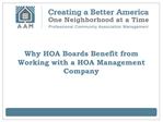 Why HOA Boards Benefit from Working with a HOA Management