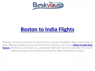 Boston to India Flights Deals - Bookviaus
