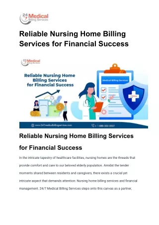 Reliable Nursing Home Billing Services for Financial Success