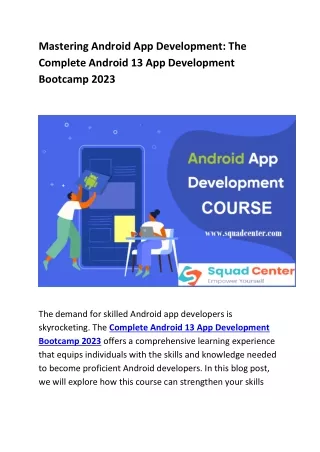 Mastering Android App Development The Complete Android 13 App Development Bootcamp 2023