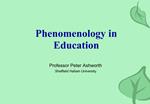 Phenomenology in Education