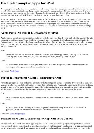 Best Teleprompter Apps for iPad