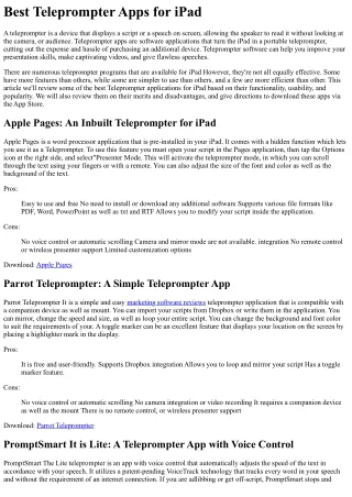 Best Teleprompter Apps for iPad