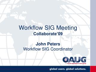 Workflow SIG Meeting Collaborate’09