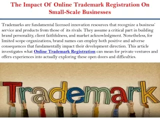 The Impact Of Online Trademark Registration On Small-Scale Businesses