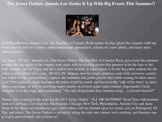 the jersey outlaw, jimmie lee sizzles it up with big events