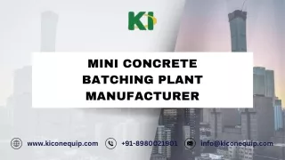 Mini concrete Batching Plant Manufacturer | KI Conequip Pvt. Ltd.