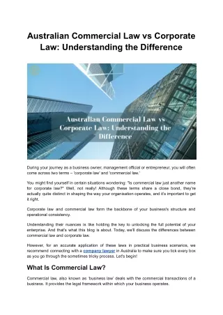 Australian Commercial Law vs Corporate Law_ Understanding the Difference