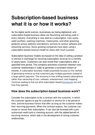 Subscription-based business what it is or how it works