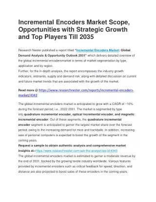 Incremental Encoders Market Scope