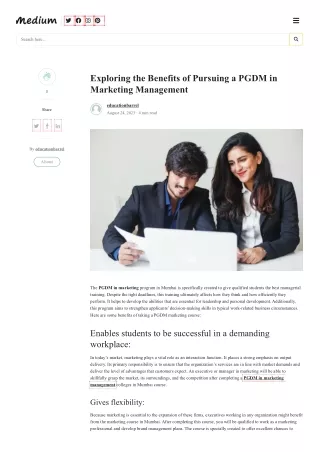 Exploring the Benefits of Pursuing a PGDM in Marketing Management - Medium Blog