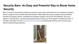 Security Bars_ An Easy and Powerful Way to Boost Home Security