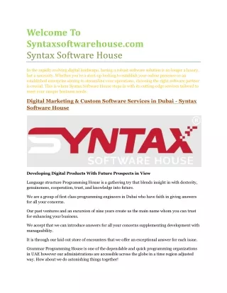 Syntax Software House