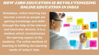 How Jaro Education is Revolutionizing Online Education in India