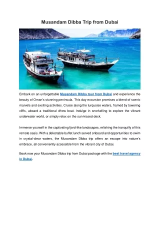 Musandam Dibba Trip from Dubai