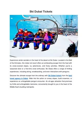 Ski Dubai Tickets