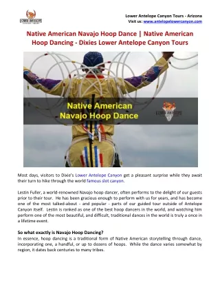 Native American Navajo Hoop Dance - Native American Hoop Dancing - Dixies Lower Antelope Canyon Tours