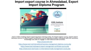 Import export course in Ahmedabad, Export Import Course