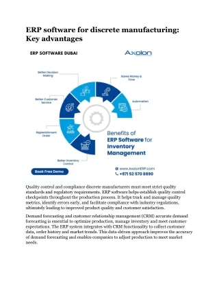 ERP software for discrete manufacturing Key advantages