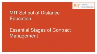 Essential Stages of Contract Management