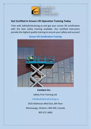Get Certified In Scissor Lift Operation Training Today