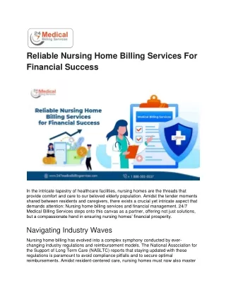 Reliable Nursing Home Billing Services For Financial Success pdf