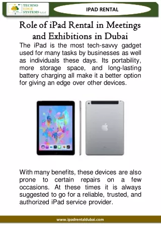 Role of iPad Rental in Meetings and Exhibitions in Dubai