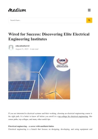 Wired for Success: Discovering Elite Electrical Engineering Institutes