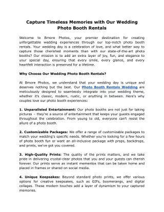 Photo Booth Rentals Wedding