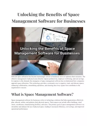Unlocking the Benefits of Space Management Software for Businesses
