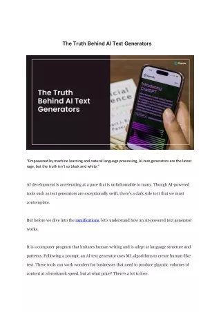 The Truth Behind AI Text Generators