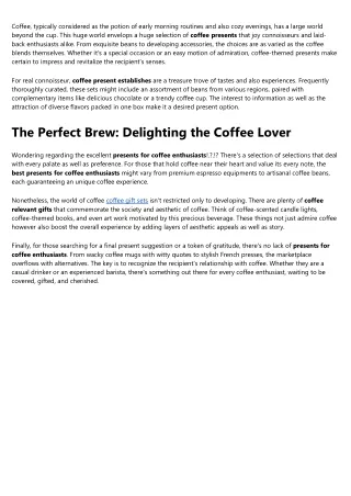 Examine This Report on coffee gifts