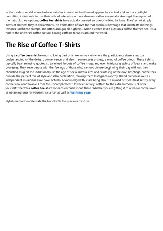 Rumored Buzz on coffee tshirts