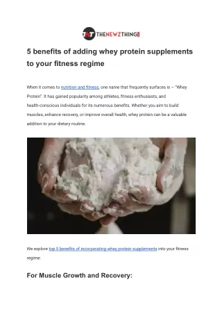 5 benefits of adding whey protein supplements to your fitness regime
