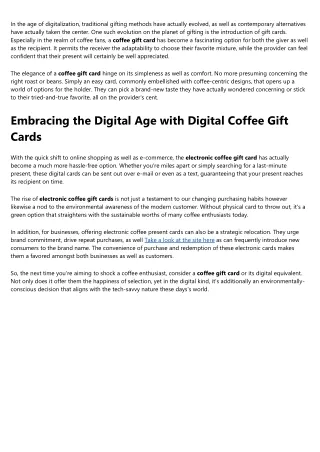 Examine This Report on digital coffee gift card