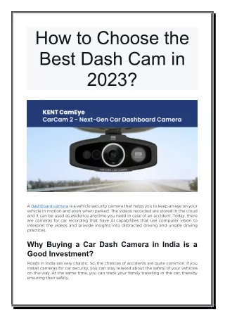 How to Choose the Best Dash Cam in 2023