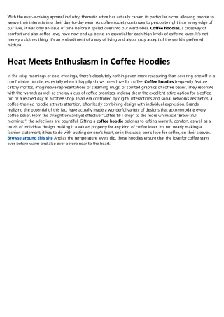Little Known Facts About coffee hoodies.