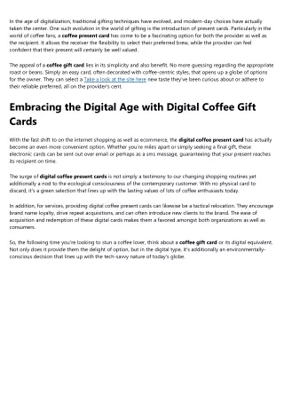 5 Easy Facts About coffee gift card Described