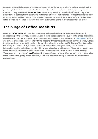 coffee tshirts Fundamentals Explained