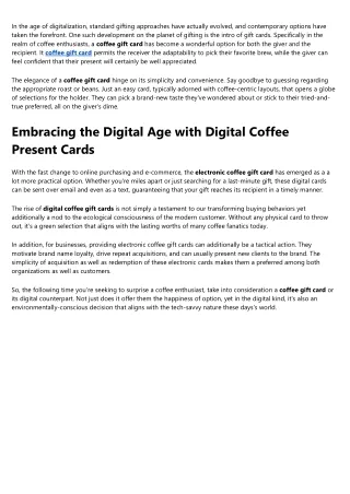 Examine This Report on digital coffee gift card