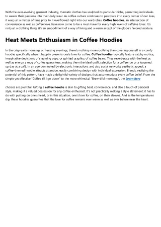 Everything about coffee hoodies