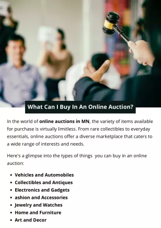 What Can I Buy In An Online Auction?