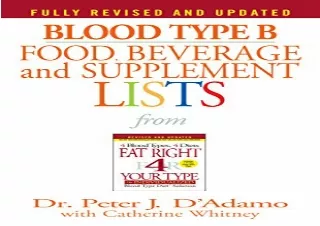 (PDF) Blood Type B Food, Beverage and Supplement Lists (Eat Right 4 Your Type) I