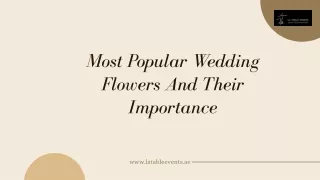 Most Popular Wedding Flowers And Their Importance