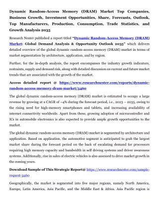 Dynamic Random-Access Memory (DRAM) Market Size 2035