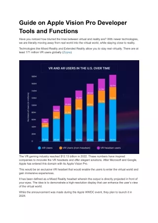 Guide on Apple Vision Pro Developer Tools and Functions